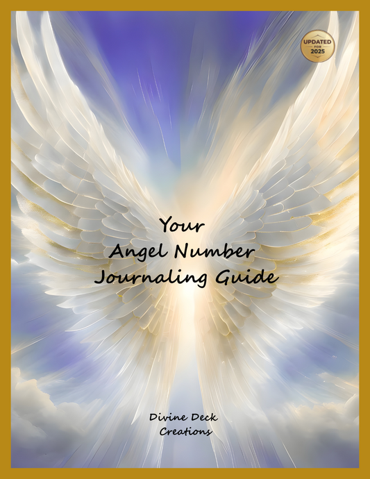 Divine Deck Creations -  Angel Number Card_ Bundle 2 – Deck + Journaling Guide + Manifestation Planner Bundle