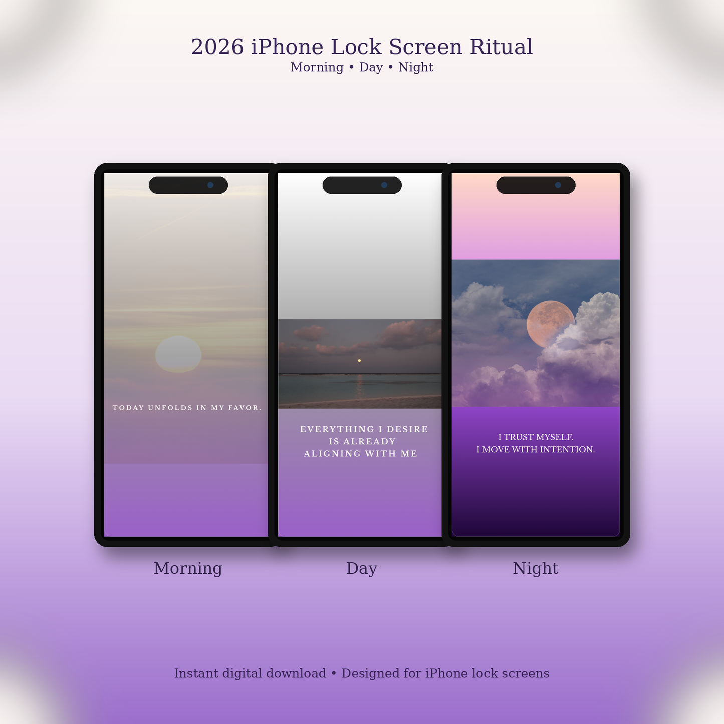 2026 Lock Screen Ritual - Morning, Day & Night