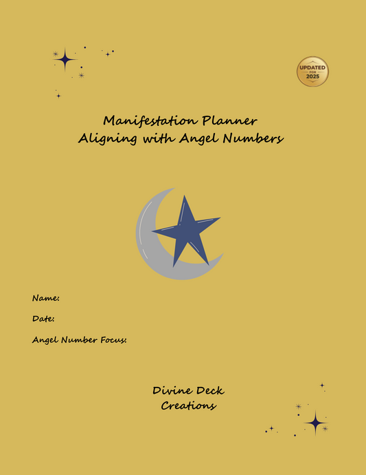 Divine Deck Creations -  Angel Number Card_ Bundle 2 – Deck + Journaling Guide + Manifestation Planner Bundle
