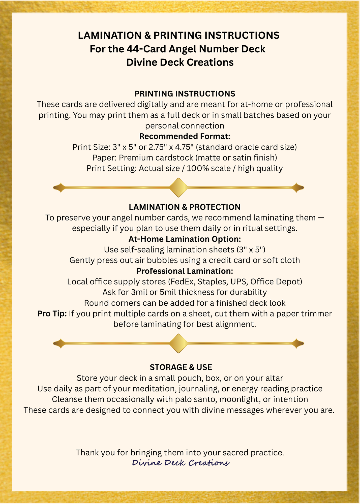 Angel Number 44 Affirmation Card Deck – Printable & Downloadable